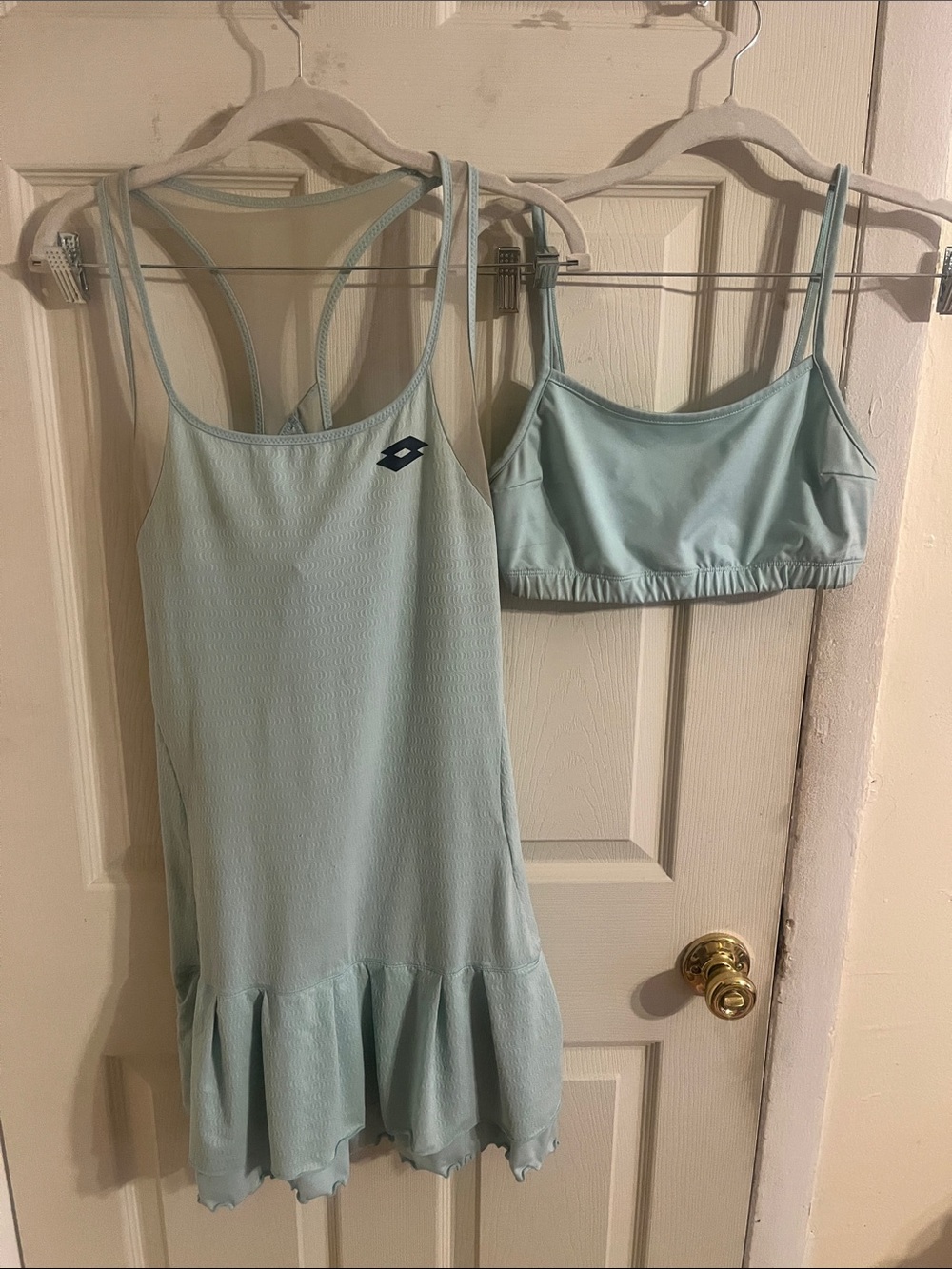 Lotto Light Aqua Tennis Dress with Matching Bra Sz M